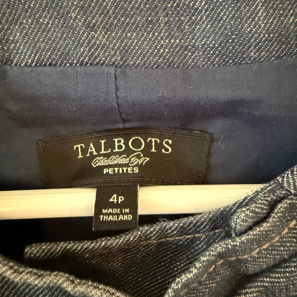Talbots Petites Jacket Blue Button Bow Accent Sho… - image 4